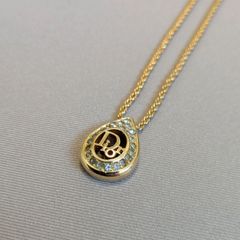 極美品】ディオール ネックレス ゴールド ティアドロップ ライン 