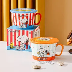 SNOOPY 蓋付ラーメンボウル 950ml レンジ対応 磁器 スプーン＆お箸付