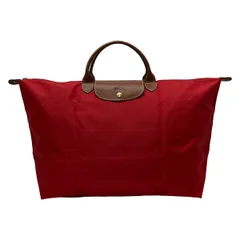LONGCHAMP(ロンシャン) ハンドバッグ ル・プリアージュオリジナル レッド×ブラウン 折りたたみ レザー