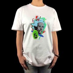 メキシコ製 アインシュタイン 相対性理論 Tシャツ 鬼フェード 黒L