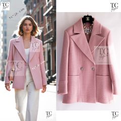 シャネル カーディガン CHANEL ベビー ピンク ココマーク CC ロゴ
