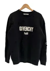 ジバンシー GIVENCHY 17AW  ロゴプリント デストロイ加工 スウェットシャツ ダメージ加工  黒 BM70393Y0S スウェット ブラック Mサイズ 101MT-6231のサムネイル