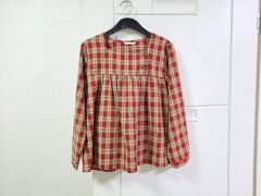 ブルーレーベル】極美品 チェック柄 フリル ブラウス 接触冷感 