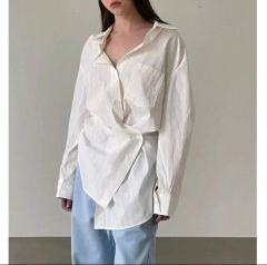 美品　provoke 配色ビックシャツ　ホワイト　オーバーサイズ 美品 provoke 配色ビックシャツ ホワイト オーバーサイズ - メルカリ