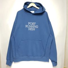 DOUBLE J バックプリント スウェットパーカー L〜XL ブルー 韓国製 