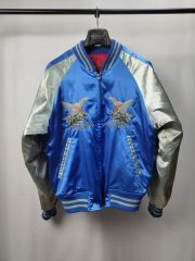 未使用級/XXL✨ホシヒメ スカジャン 別珍　風神雷神 リュック 黒✖️赤 未使用級/XXL✨ホシヒメ スカジャン 別珍 風神雷神 リュック 黒✖️赤