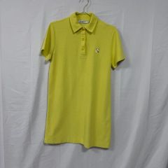 メゾンキツネ カノコポロ半袖ロングシャツワンピース カーキ キツネ L