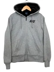 ☆【極美品】【1度のみの着用】ナイキ NIKE ジップアップパーカー フーディ 暖かな裏ボア グレー 160-170cm メンズS レディースM程度 ■管理番号L29971AWS26-260509-503(990)のサムネイル