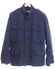 コムデギャルソン COMME des GARCONS 06aw junya watanabe M-65 stripe wool jacket ストライプ ウール ジャケット モヘヤ混 WR-J048 ジャケット ネイビー SSサイズ 103MT-4514のサムネイル