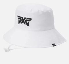 PXG バックリボン バケットハット ブラック ゴルフ ホワイト リボン付