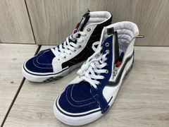 バンズVans限定Sk8-HIスケートハイ白/黒タグチェッカーフラッグ28㎝美 