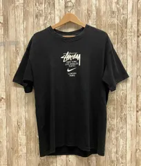 NIKE×STUSSY  ナイキ×ステューシー Tシャツ フロントロゴ Mサイズ ブラック 