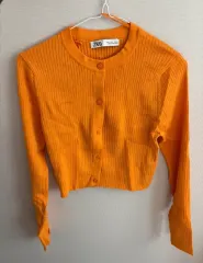ZARA オレンジ カーディガン