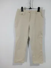 ラコステ ベージュ コットン パンツ レディース