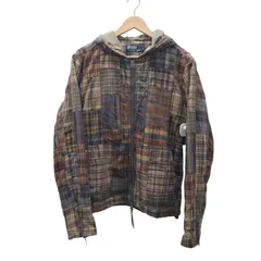 ポロバイラルフローレン Polo by RALPH LAUREN 90s パッチワーク マドラスチェック ダブルジップ  メンズ import：S 