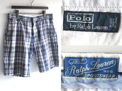 RRL ダブルアールエル チェック ショートパンツ リネン混 W36相当