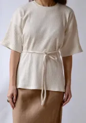 BASERANGE ベースレンジ オーガニックコットン ショーTシャツ 半袖 XS (オフホワイト)のサムネイル