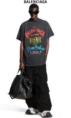 新品タグ付】バレンシアガ QUEERロゴ デストロイ ボキシー Tシャツ XS 