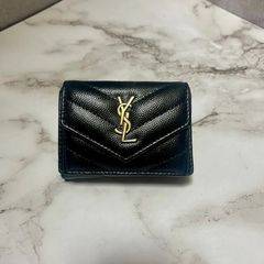 サンローラン 3つ折り財布 キャビアスキン YSL カサンドラ - メルカリ