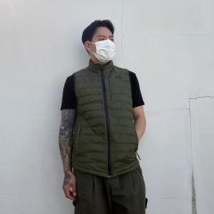 即購入OK glamb フード付き ダウンベスト ネイビー サイズL - メルカリ