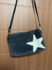 森ガール はぐみ 日本 ヴィンテージ ニコアンド 星柄 ファー クロスバッグ 森 バッグ