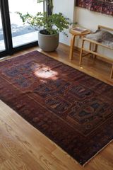 131×80cm トルコ ヴィンテージラグ トライバルラグ ウール 生成り