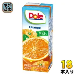 雪印メグミルク Doleオレンジ100% 200ml 紙パック 18本入 オレンジジュース オレンジ果汁100%のサムネイル