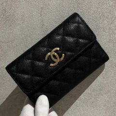 srao様専用】CHANEL 三つ折り財布 キャビアスキン ブラック - メルカリ