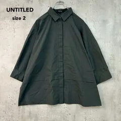 UNTITLED アンタイトル 2 チャコールグレー 7分袖 フォルムシャツ ブラウス 比翼仕立て 洗濯可能 ウォッシャブル 体型カバー Aライン チュニック ワイドシルエット オーバーサイズ ゆったり オフィスカジュアル 上品 ★ ■◇ ★ ■◆のサムネイル