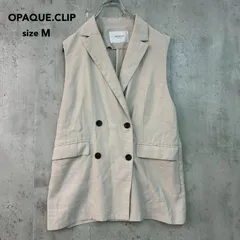 OPAQUE.CLIP オペークドットクリップ M ベージュ ダブルブレストテーラードジレ ベスト トップス ノースリーブ ジャケット 襟付き 羽織り ダブルボタン センターベント レーヨン混 カジュアル きれいめ 上品 清楚 シンプル ★ ■◇ ★ ■◆のサムネイル
