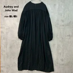 Audrey and John Wad オードリーアンドジョンワッド 縦L/横S ブラック インドコットン シルク混 ロングワンピース ギャザー ボリュームスリーブ マキシ丈 Aライン フレア ランドワーズ 清楚 上品 定番 人気 ★ ■◇ ★ ■◆のサムネイル