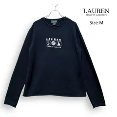 A2631/ LAUREN RALPH LAUREN ローレン ラルフローレン コットン ニット セーター ネイビー  SizeM