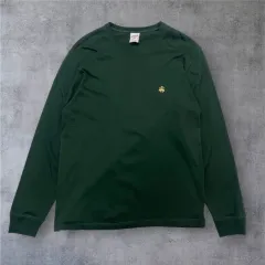 ブルックス・ブラザーズ グリーン 刺繍 ロゴ ロングスリーブ Tシャツ Mのサムネイル