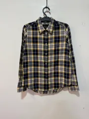 A P C CHECK シャツ XS ネイビー イェロー (S可能)