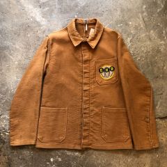 30-40sフレンチ ブラックモールスキンジャケット 希少サイズ 極美品