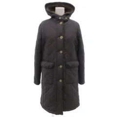 マッキントッシュ MACKINTOSH キルティングコート ボアフリース 36 フード付き チンストラップ フラップポケット ミドル丈 英国製 グレー /KB ■GY62のサムネイル