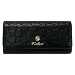 CLATHAS(クレイサス) 長財布 - 黒 型押し加工/フラワー(花) レザーのサムネイル