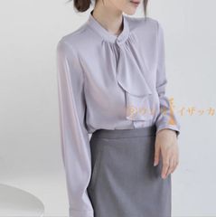 美品】UNTITLED きれいめ ボウタイブラウス ブルー 04 - メルカリ