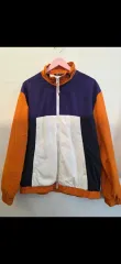 ZARA ザラ バイカラー ウィンドブレーカー ジャケット オレンジ/ネイビー