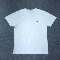 美品】メゾンキツネ カットソー 半袖シャツ 胸元ワッペン 白黒 