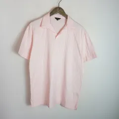 正規 Paul Smith ポールスミス 開襟 半袖 コットン Tシャツ ショートスリーブ ストライプ 柄 173517 ピンク サイズ L 本物 2574Q★2のサムネイル
