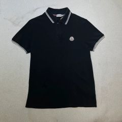 MONCLER 黒 ポロシャツ 半袖 - メルカリ