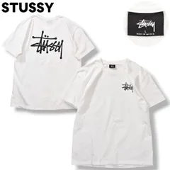 【定番】 ステューシー STUSSY ストック ロゴ プリント Tシャツ クルーネック カットソー L ホワイト ストリート アメリカン カジュアル サーフ スケートボード メンズ