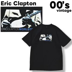 00s ヴィンテージ エリック クラプトン Eric Clapton 2001 ジャパン ツアー 限定 公演記念 プリント Tシャツ クルーネック カットソー L相当 ブラック ロック メンズのサムネイル