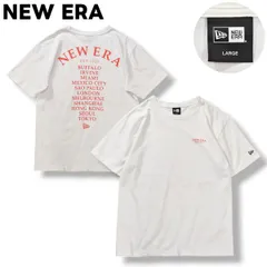 ニューエラ NEW ERA ワールドツアー ロゴ プリント Tシャツ クルーネック カットソー L ホワイト ルーズ ビッグシルエット オーバーサイズ ストリート カジュアル ウェア メンズ