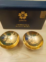 EXPO'70大阪万博 記念金盃 24KGP 木箱付き 昭和レトロ コレクション