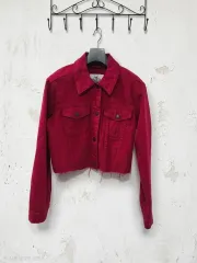 ホリスター クロップド デニム ジャケット レッド Sのサムネイル