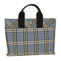 BURBERRY トートバッグ ノバチェック キャンバス ブルー