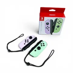 NintendoSwitch純正Joy-ConパステルパープルパステルグリーンHAC-015HAC-016ジョイコン左右セットストラップ付き外箱付き任天堂スイッチコントローラー動作確認済み中古現状品
