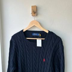 ラルフローレン ケーブルニット ネイビー M 最終値下げ！ - メルカリ